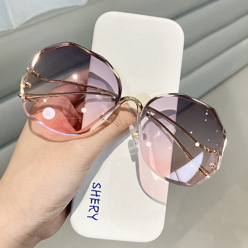 2022 Rimless Sunglasses Fashion Sunglasses Women Tide Vasos