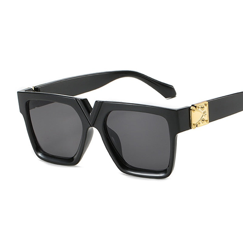 2021 Square Sunglasses Women Luxury Brand Travel Black Rectangle