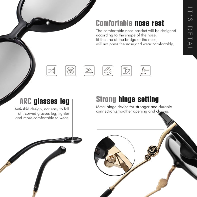 LIOUMO Brand Women Polarized Sunglasses Photochromic Design Big Frame Elegant Lady Sun Glasses Chameleon UV400 lunette de soleil