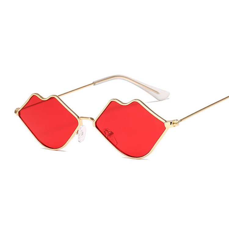 Small Frame Sunglasses Women Retro Lips Mirror Metal Sun Glasses Female Vintage Brand Designer Lunette De Soleil Femme
