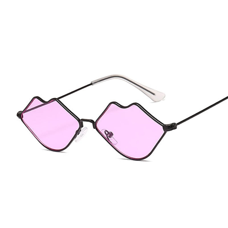 Small Frame Sunglasses Women Retro Lips Mirror Metal Sun Glasses Female Vintage Brand Designer Lunette De Soleil Femme