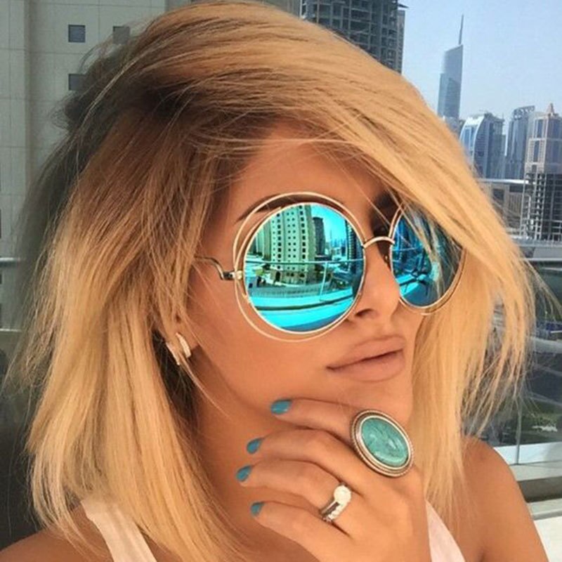 Luxury Round Sunglasses Women Brand Designer 2022 Vintage Retro Oversized Sunglass Female Sun Glasses For Women Sunglass Mirror